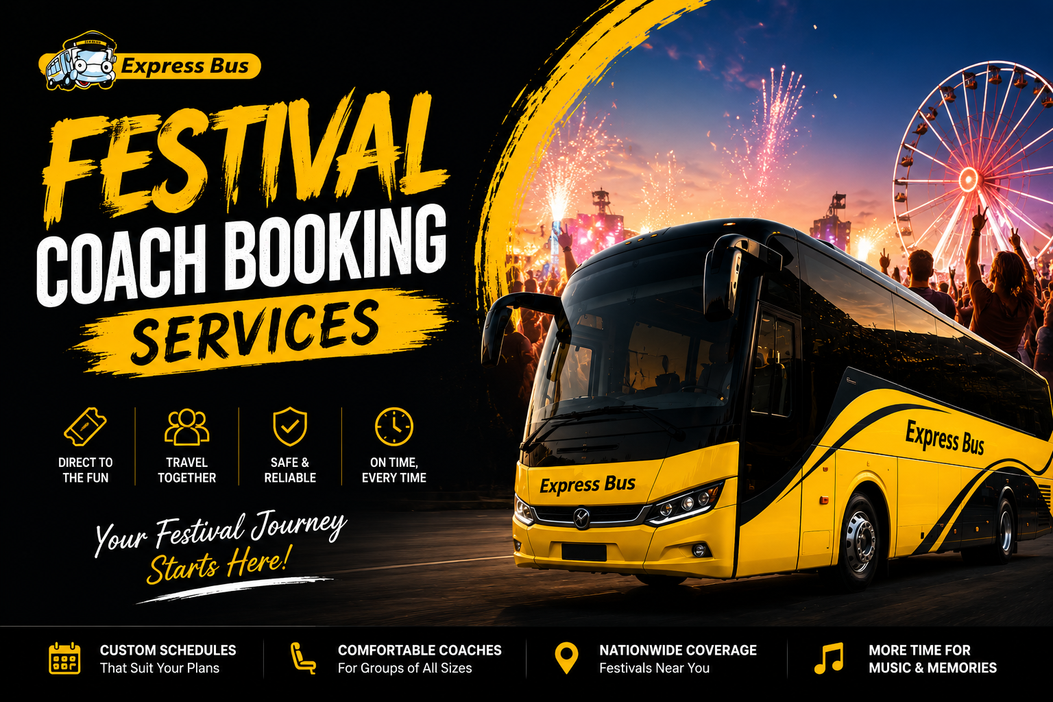 Festival Coach Booking Services for Music, Cultural, and Sporting Events